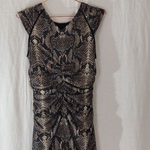 Ivy & Blu Rushed Snake Print Dress, Sz 6